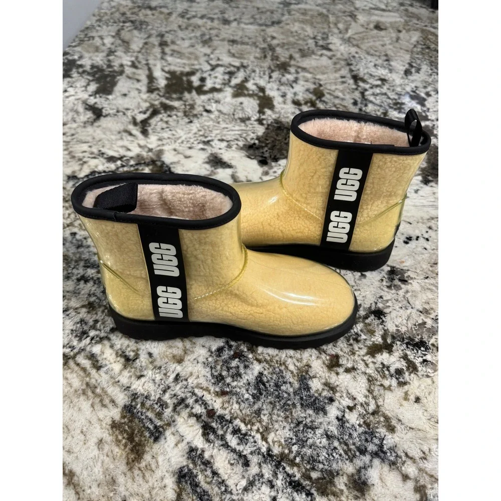 UGG Classic Clear Mini Waterproof Boots Canary Yellow 1113190 Womens 7